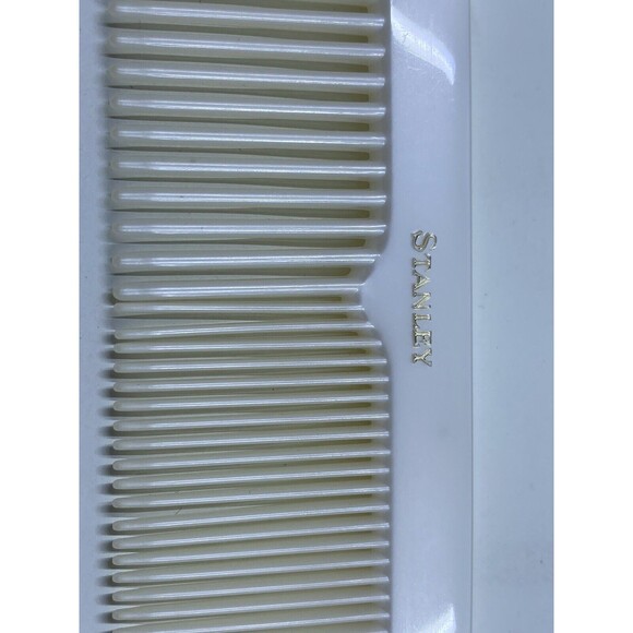 STANLEY Pearlized White Hairbrush & Comb Set NOS # 4074 NEW Vintage - Picture 5 of 9